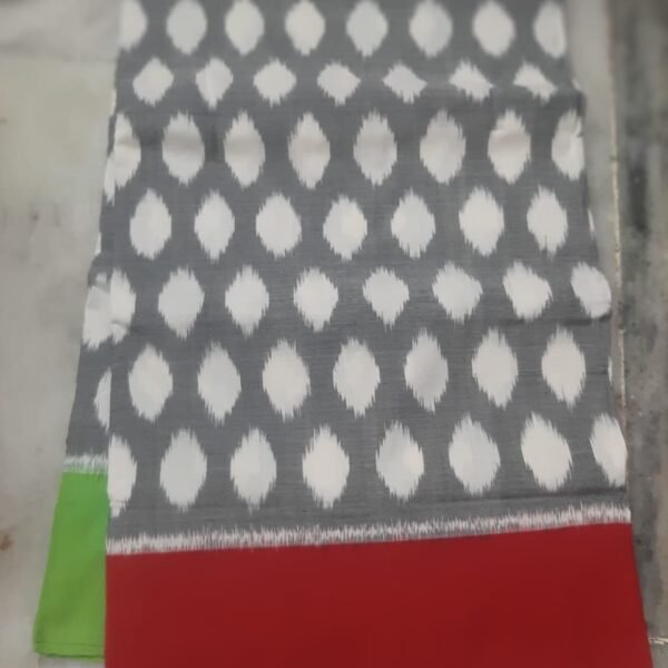 Ash Cotton Saree with maroon Border - wmf