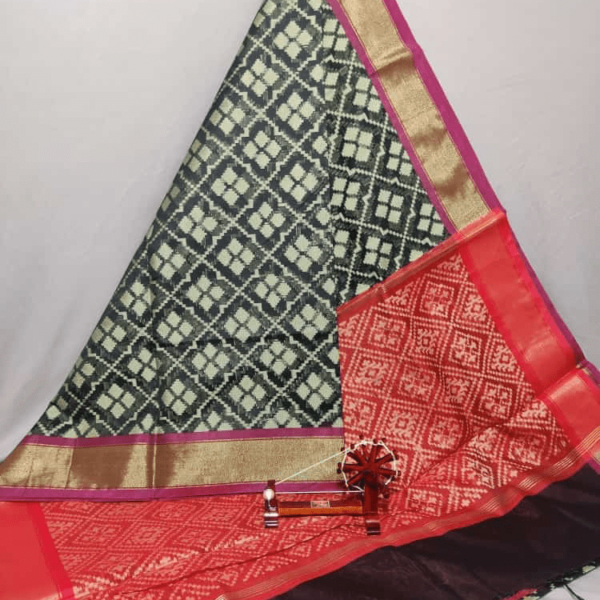 Black Dupatta with Red Border