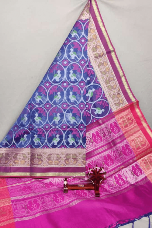 Blue Dupatta with Purple border