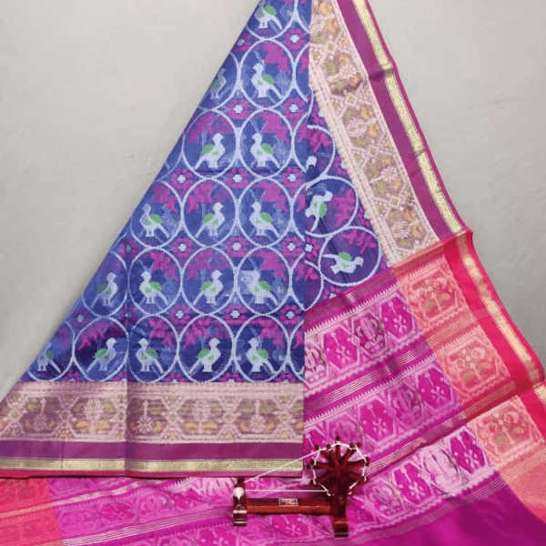Blue Dupatta with Purple border