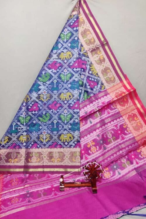 Blue Dupatta with Purple pink Border