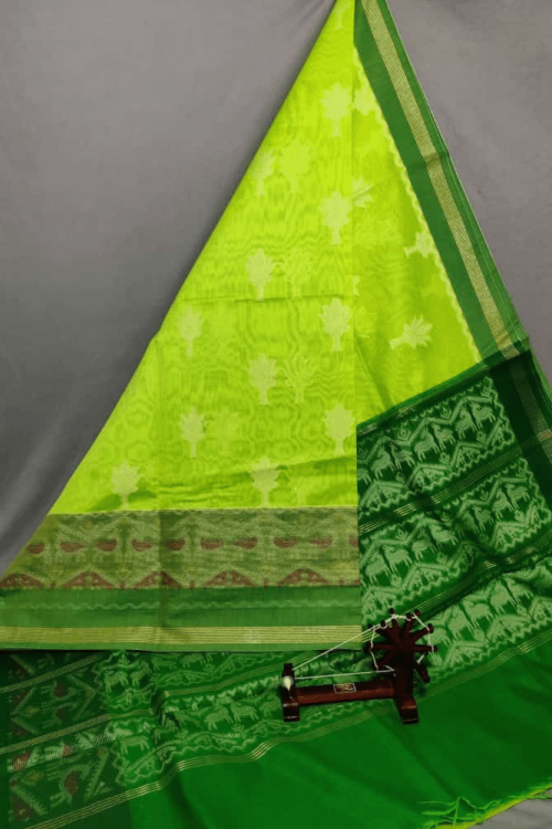 Lime Green Dupatta with dark Green Border