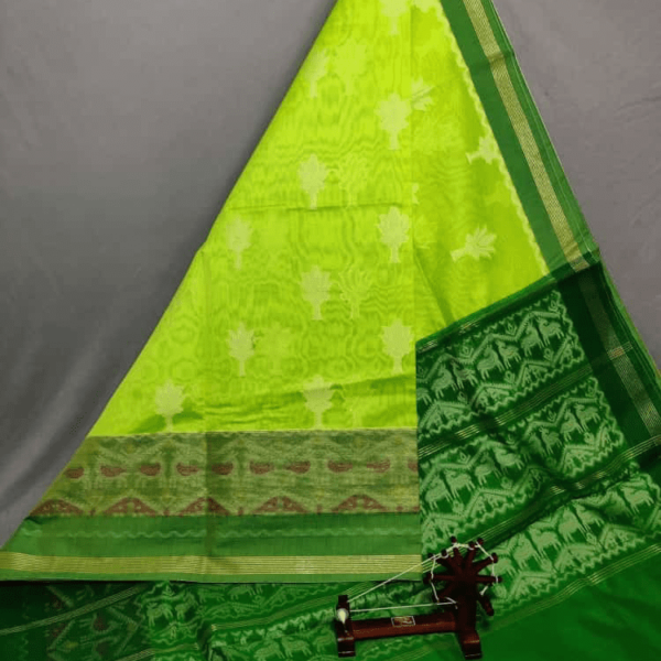 Lime Green Dupatta with dark Green Border