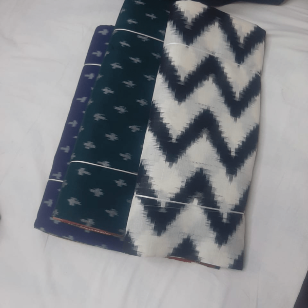 Multi Colour with one stripped Cotton Saree Pack of 3