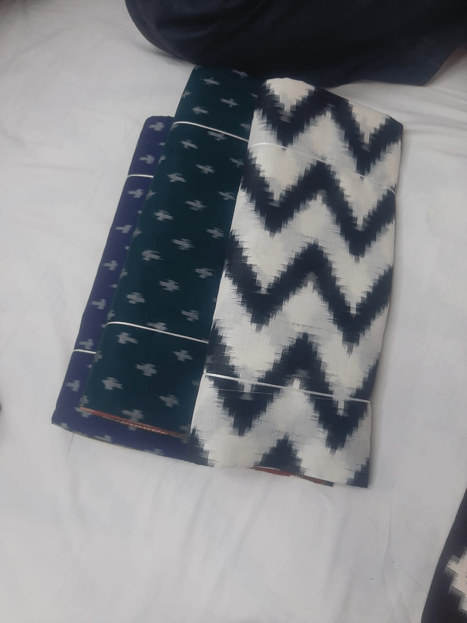 Multi Colour with one stripped Cotton Saree Pack of 3 Multi Colour with one stripped Cotton Saree Pack of 3