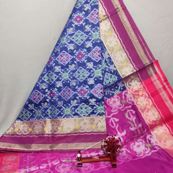 Navy Blue Dupatta with Purple Border
