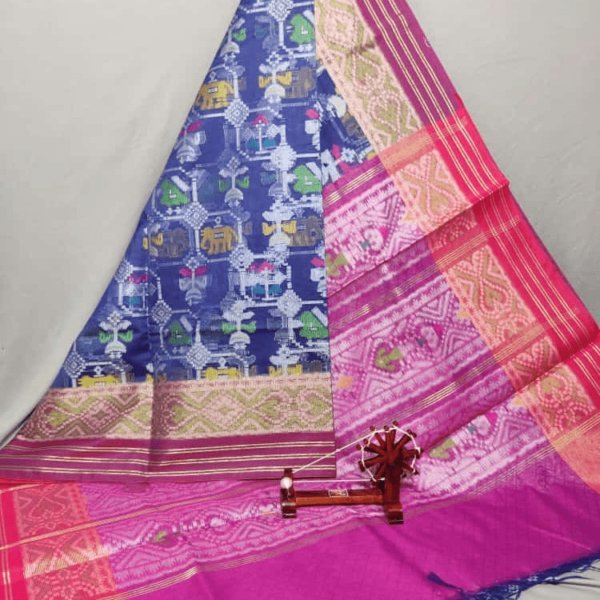 Navy Blue Dupatta with Purple border