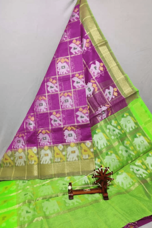 Purple Dupatta with Green Border