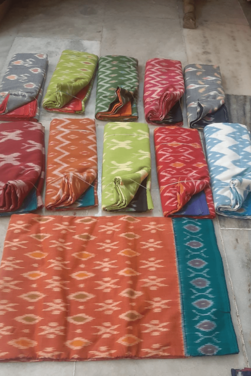 Rosy Cotton Saree with Sea Green Border