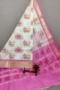 White Dupatta with Baby Pink Border