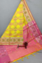 Yellow Dupatta with Peach Pink Border